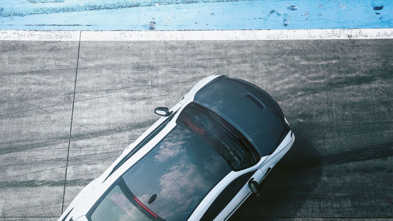 An aerial shot of the RC F Track Edition