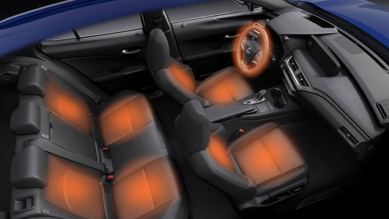 Lexus UX 300e heated seats graphic 