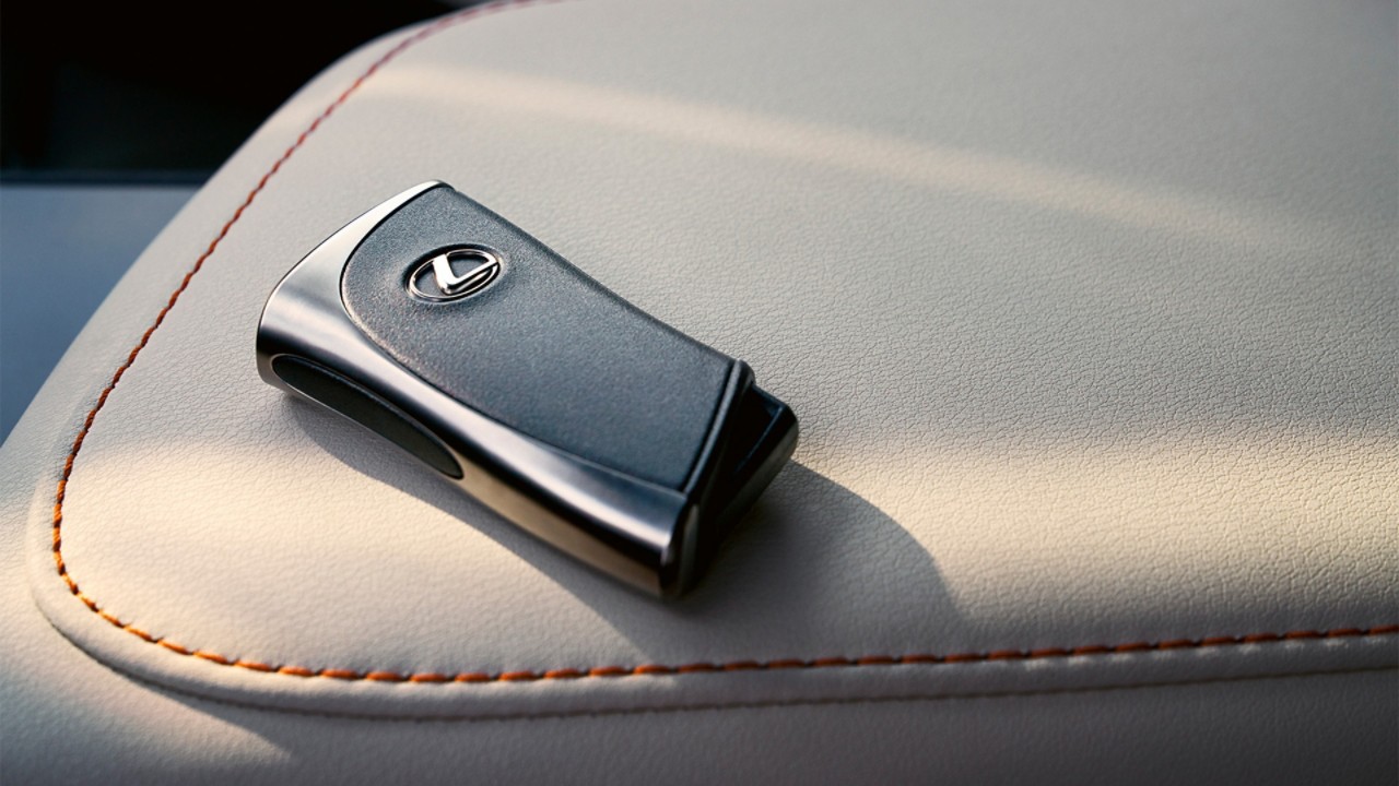 Close-up of a Lexus car key